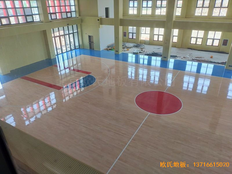 江蘇連云港消防隊體育木地板安裝案例