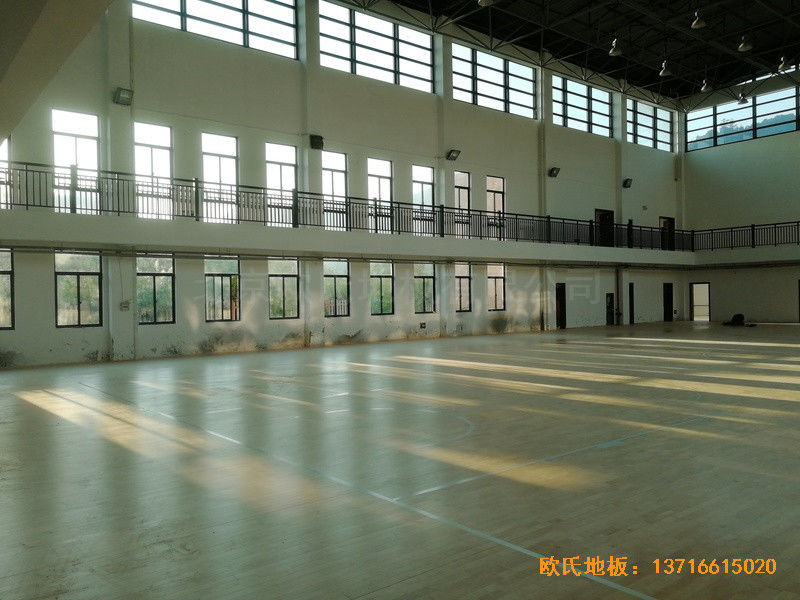 杭州建德籃球館體育木地板鋪裝案例0