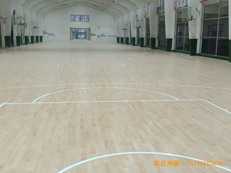 河北滄州體育學?；@球館體育地板施工案例5
