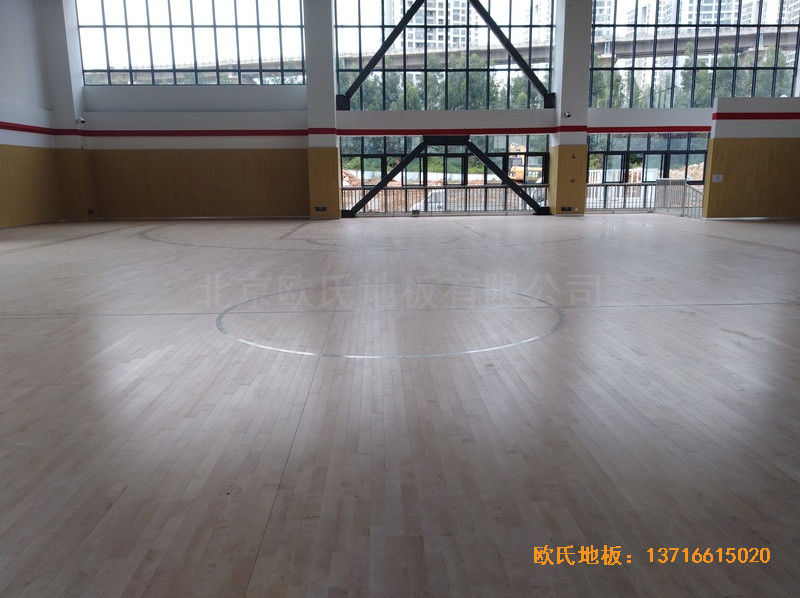 云南倪家營第三小學籃球館體育地板安裝案例5