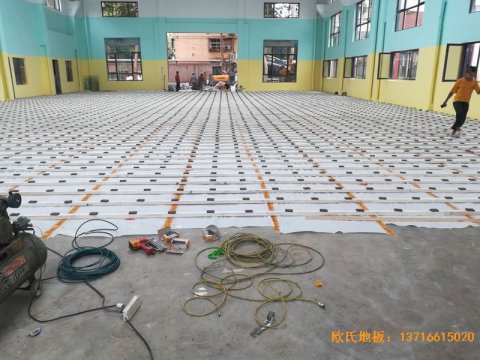 鄭州中原區酷康籃球館運動木地板鋪裝