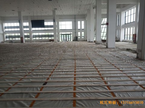 新疆和田昆玉市文化館體育木地板安裝