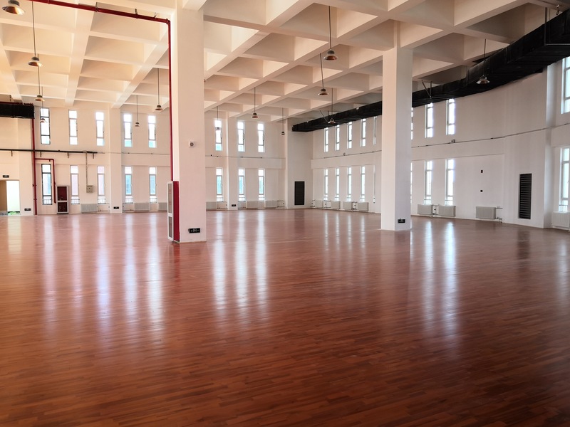北京房山長陽小學籃球場運動木地板施工案例