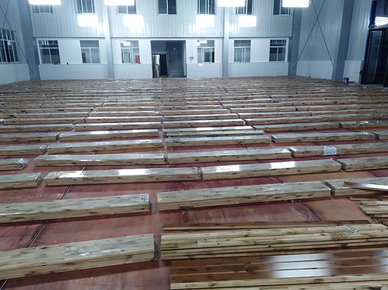 安徽省懷寧縣新明源電力有限公司羽毛球木地板施工案例2
