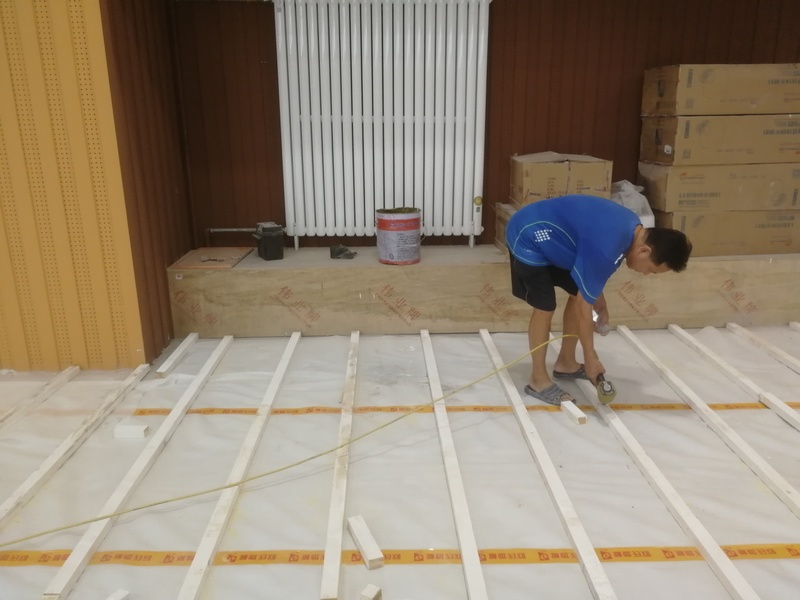 北京昌平新東方外國語學校體育館木地板施工案例2