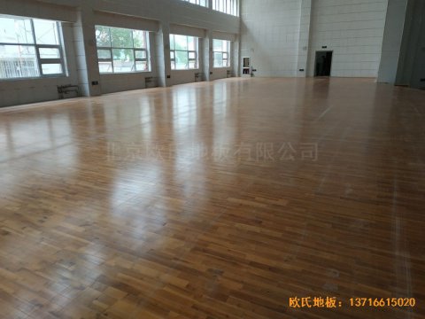 寧夏銀川試驗中學舞臺運動木地板安裝