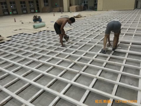 濟南歷城二中新校區籃球館運動木地板