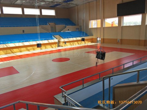 云南楚雄醫專學院籃球館體育地板安裝