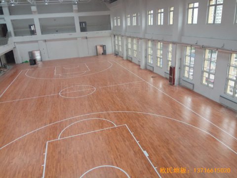 濟南中區十三中學籃球館體育地板安裝