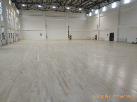 西安63751部隊籃球館體育木地板施工案