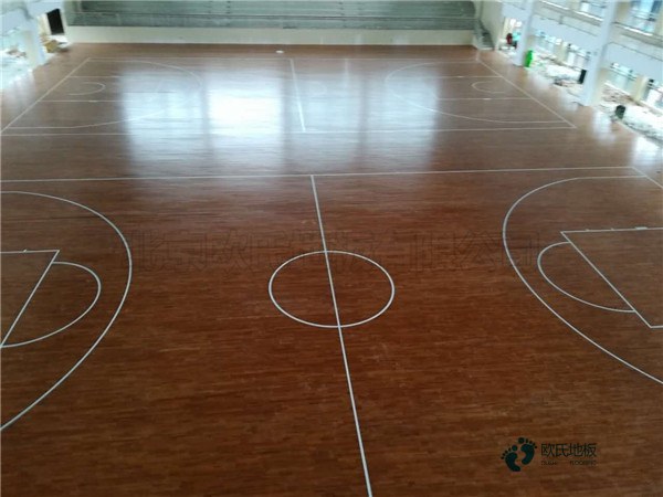 籃球館運動木地板施工3